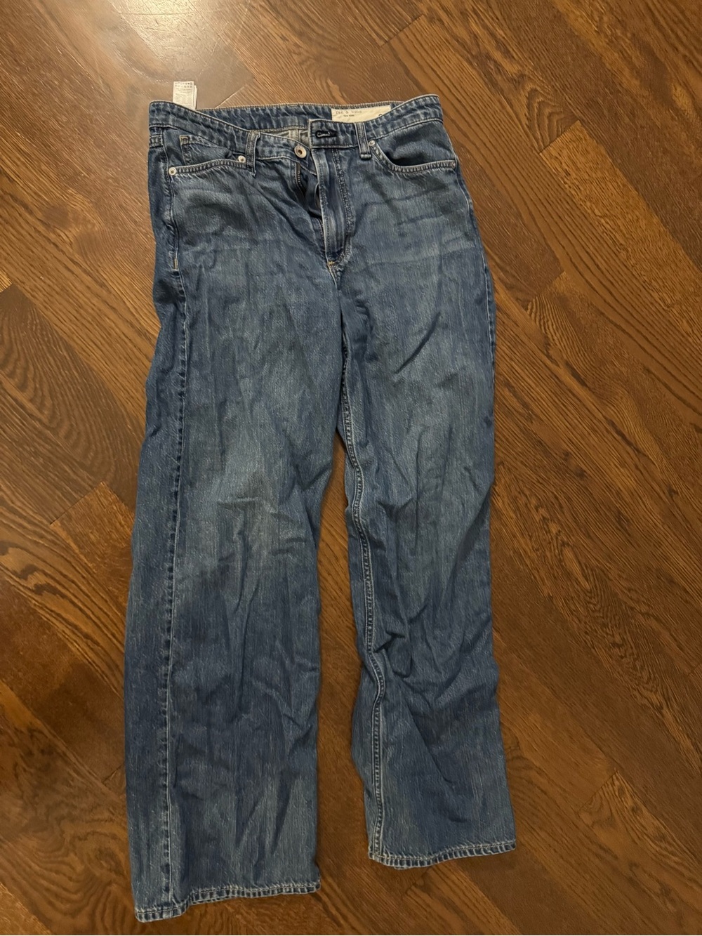 rag & bone Wide-Leg baggy fit Jeans in Blue Denim